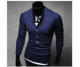 2015 Hot Sale Men's Fashion T-Shirt Single-Breasted Cotton T-Shirt Free Shipping Long Sleeve Slim T-Shirt 4 Color