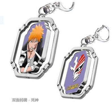 Details About Popular Japanese Anime Bleach Rotatable Metal Necklaces Double Sided Turn Card Cartoon Jewelry Pendant