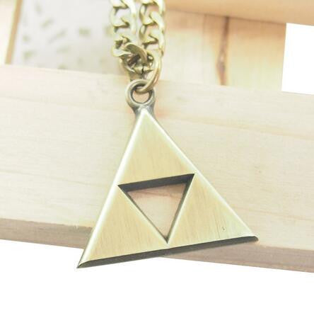 The Legend of Zelda Golden Power Triforce LOGO Pendant Necklace Gold