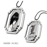 Trendy Japanese Anime Series Jewelry Death Note L Metal Rotatable Necklaces Double Sided Cartoon Pendant Necklaces