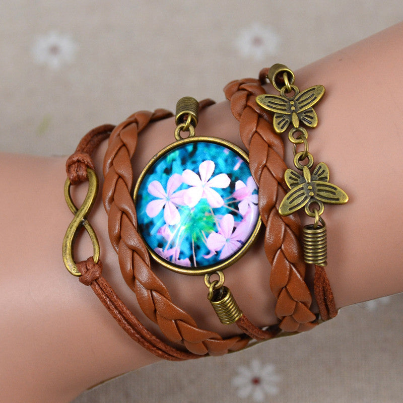 2015 Best-selling Popular Retro 8 Characters Spend Time Knitting Butterfly  Bracelet