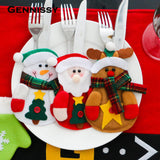 3Pcs/Lot Christmas Decoration 2016 Cutlery Suit Silveware Holders Porckets Knifes Folks Bag Snowman Dinner Decor Home Decoration